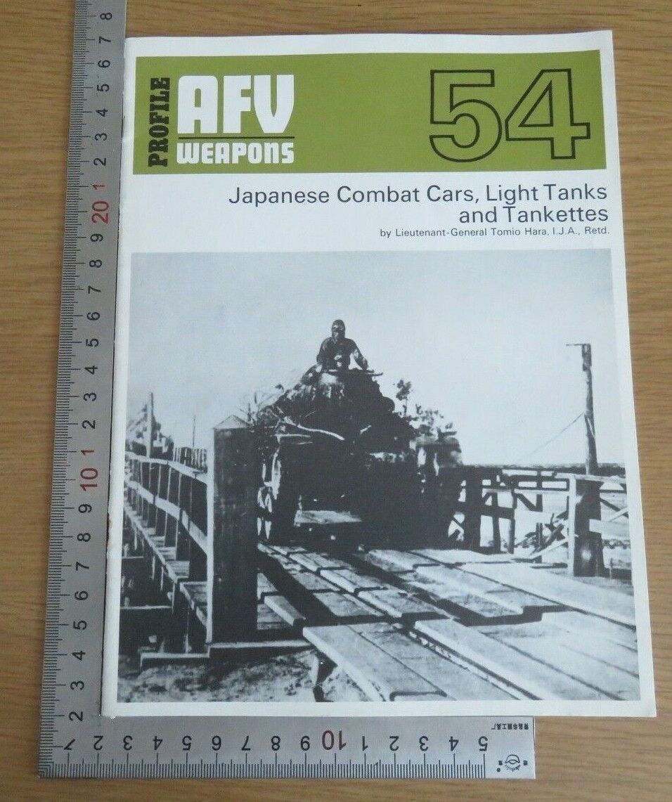 PROFILE AFV WEAPONS 54 JAPENESE COMBAT CARS,LIGHT TANKS & TANKETTES PAPERBACK