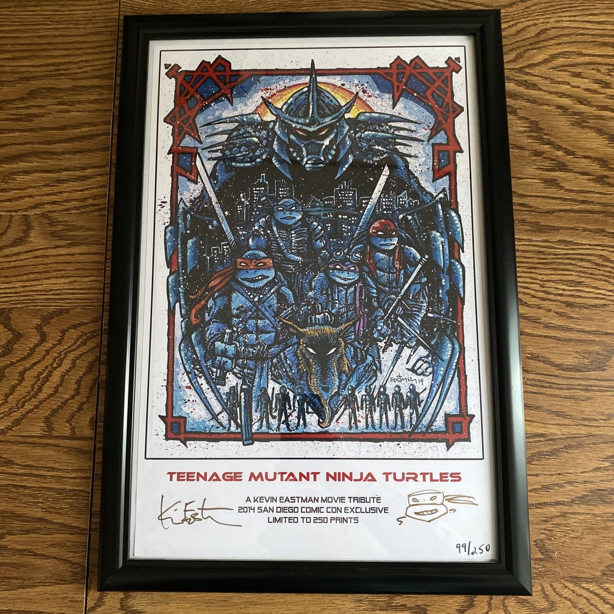 Kevin Eastman Signed Art TMNT 2014 San Diego Comic Con 99/250