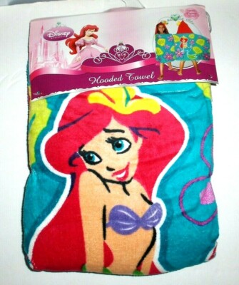 Ariel'2007`Disney,Mattel Child's Hooded Bath Or Beach Towel-New Old Stock-NEW