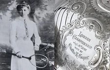 Silver Meat Dome Tennis Trophy. Queens Club Ladies Champ 1898 "Chattie" Cooper.