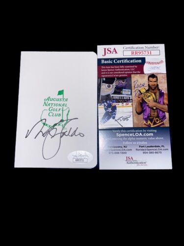 NICK FALDO SIGNED MASTERS UNDATED GOLF SCORE CARD RARE HALL OF FAME JSA 7 - Picture 1 of 2