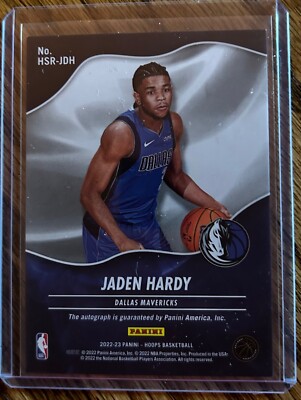 Jaden Hardy RC Auto 2022-23 NBAHoops Hot Signatures Dallas 