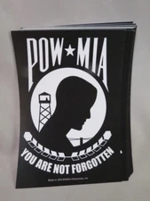 WHoLESALE LOT OF 10 POW MIA MILITARY STICKER MARINE ARMY NAVY AIR FORCE TRUMP $