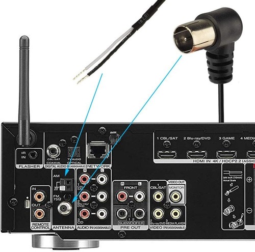 Antenna FM 75 Ohm AM loop antenna AV audio video alimentazione ricevitore home theater - Foto 6 di 7