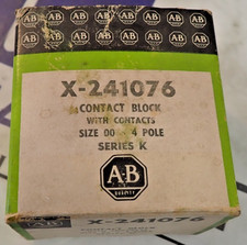 New Allen Bradley X-241076 Contact Block with Contacts Size 00 4 Pole Series K
