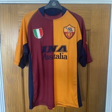 RARE Vintage AS Roma Football Shirt 01/02 Home Shirt Classic Kappa Approx medium