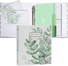 3 Ring Binder, 8.5x9.5, Full Page Binder Set with 25 Pages, 50 Recipe Cards 6