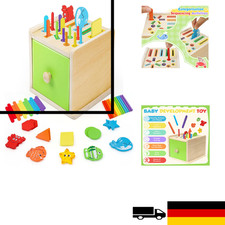 XIAPIA 3-in-1 Montessori Holzspielzeug Sortierbox Lernspielzeug Motor