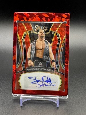 2024 Panini Select WWE Red Prizm Legendary Stone Cold Steve Austin Auto /99