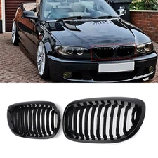 2x For BMW E46 Coupe 325Ci 330Ci LCI 2Door 03-06 Front Kidney Grill Glossy Black