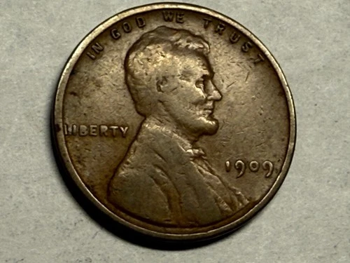 1909-VDB Lincoln wheat cent. Fine-VF. #q5