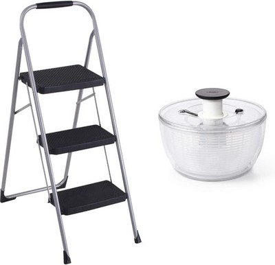 Cosco 11408PBL1E Three Step Big Step Folding Step Stool with Rubber Hand Grip, G