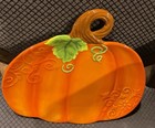 Set 3 Hobby Lobby Fall Party 1917 3D Orange Pumpkin Holiday Plates New 10.1/4” — photo 8