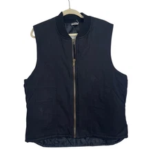 Tough Cowboy Gear Canvas Men's Zip Insulated Vest Size Large Black Workwear LG