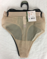 Joyspun 2 Pack Thong Panties Women Size XL 16 18 Mesh Black and Tan Sheer New