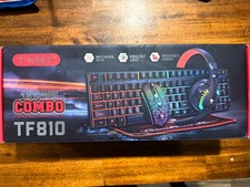 NEW Open Box 4-in-1 Gaming Combo RGB Keyboard Mouse Headset Pad T-WOLF TF810