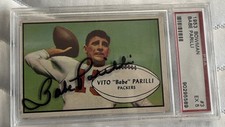 Vito Babe Parilli--SIGNED--1953 Bowman #3-PSA  5--EX--Packers, Patriots,  Kentuc