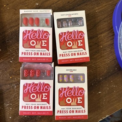 Hello Love Press On Nails lot of 4!!!  MUST READ!!