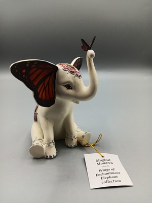 The Hamilton Collection Magical Monarch Butterfly and Elephant Figurine