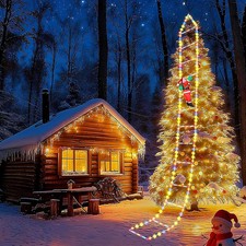 Santa Ladder Lights 10ft Christmas Multicolor Waterproof