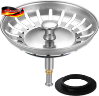 Abflussstopfen Edelstahl Mit Sieb FüR 80Mm SpüLbecken, Knopfsteuerbar