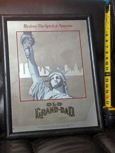Old Grand-Dad Framed Distillery Advertising Sign "Restore The Spirit of America"