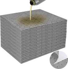 100PC Oil Absorbent Pads 13"x10" Meltblown Polypropylene Mats, Hand-Tear Li...