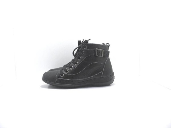 Women Boots Black Leather 37.5