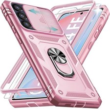 Galaxy S24 FE 5G Case with Camera Cover, Screen Protectors, Shockproof 20ft Mili