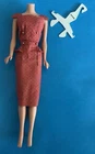Vintage 1962 Mattel Barbie Rust Red & White Polka Dot Sheath Dress Go PAK