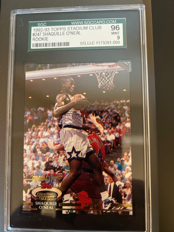 1992-93 TOPPS STADIUM CLUB #247 SHAQUILLE O'NEAL ROOKIE SGC 96