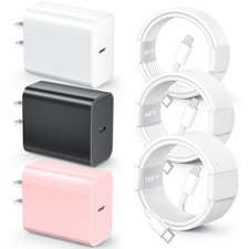 for iPhone 14 13 12 11 Fast Charger, MFi Certified 3 Pack 20W USB C Charger...