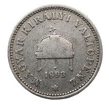 1893 Hungary 20 filler coin Free Shipping