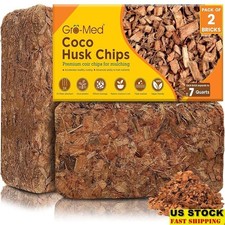 Coco Husk Chips Bricks Mulching Medium Potting Soil Water Retention Aeration New