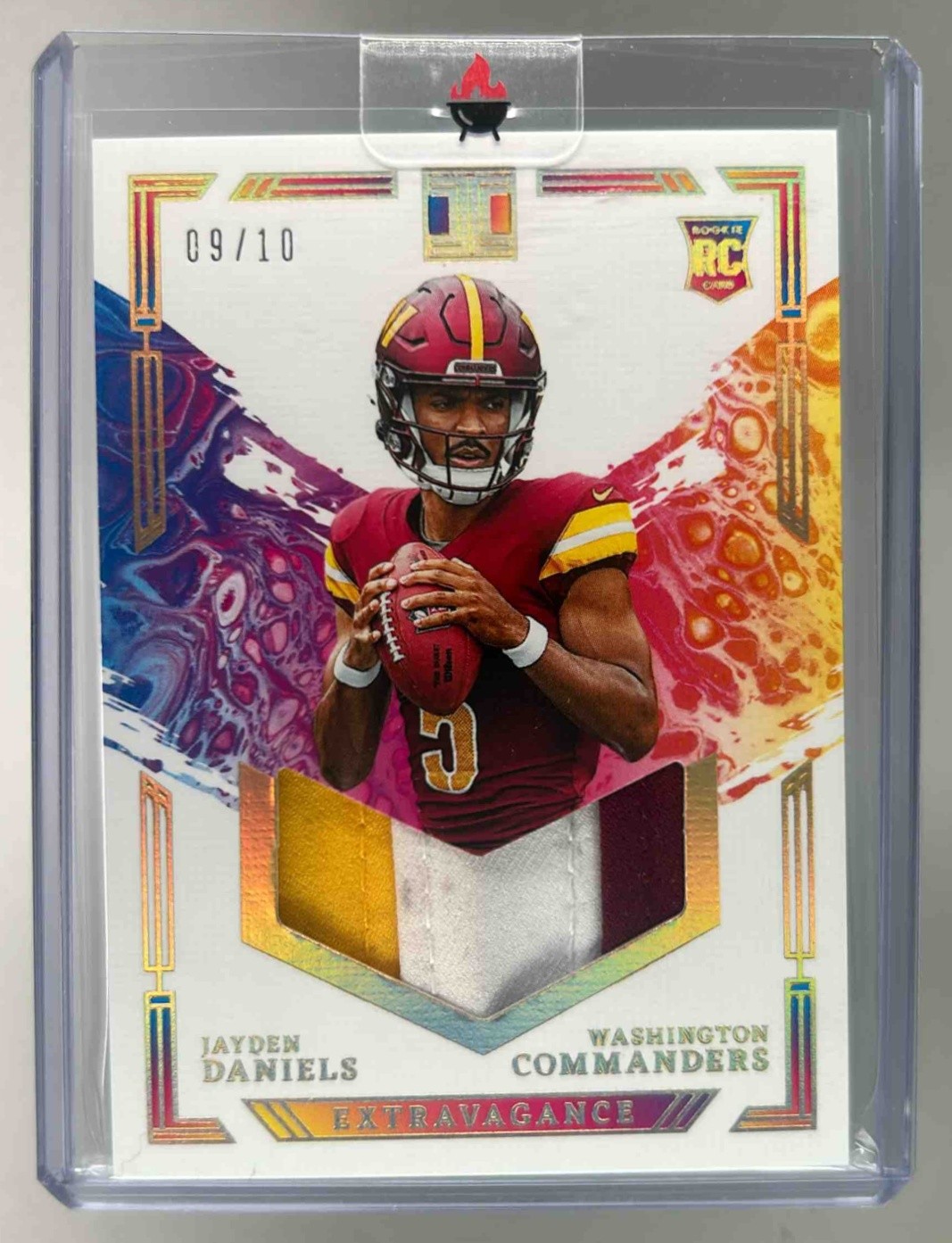 Jayden Daniels 2024 Panini Impeccable Gold Extravagance Patches RC Patch /10