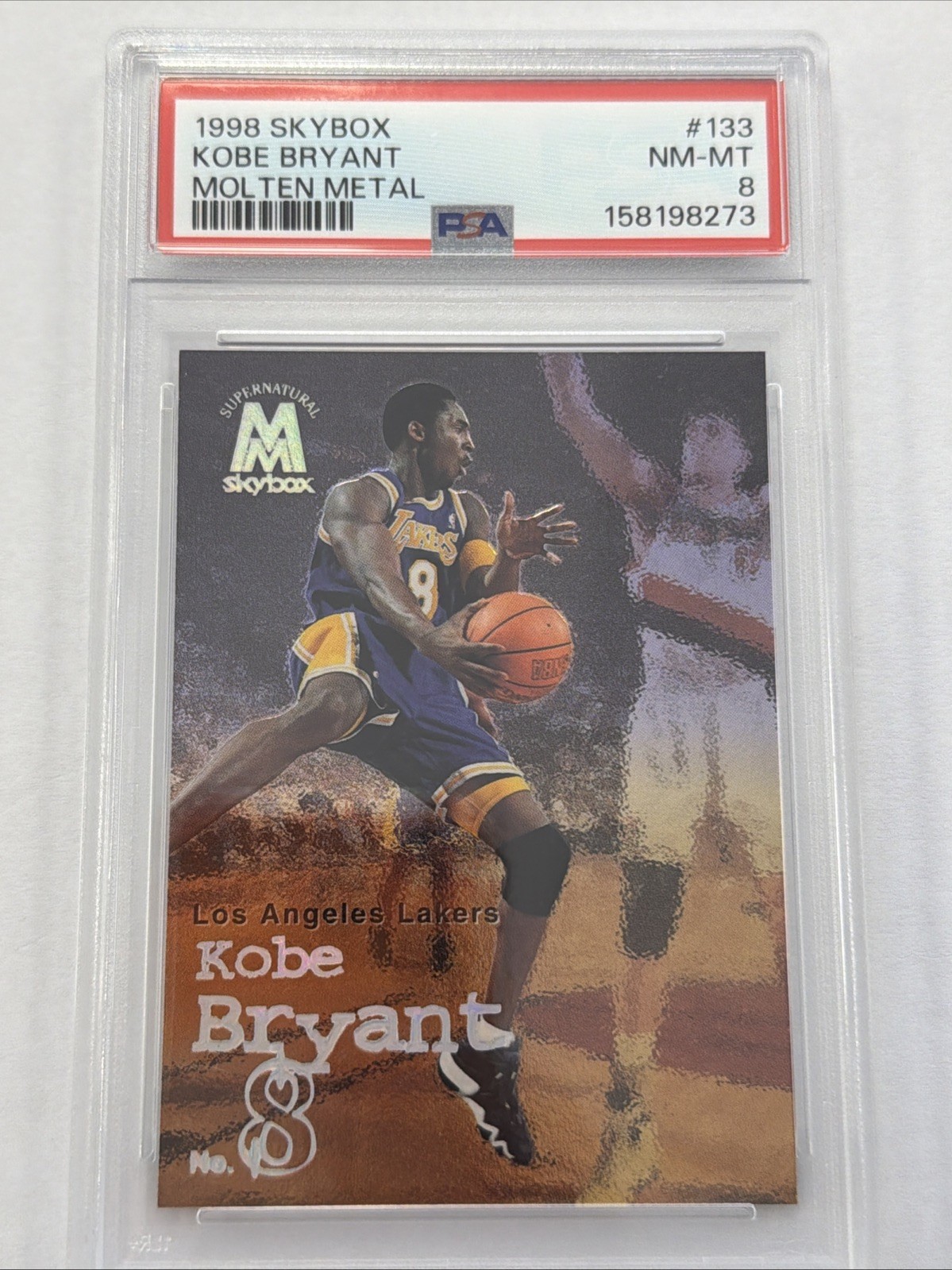 1998-99 Skybox Molten Metal Supernatural Kobe Bryant #133 PSA 8 view 1