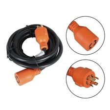 30Amp 15FT 4 Prong Generator RV Power Extension Cord NEMA 14-30P ~ 14-30R