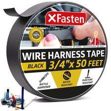Wire Harness Tape, 3/4-Inch X 50-Foot, High Temp Wiring Loom Harness, Self-Adhes
