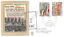 Italia 1976 - Trentennale Repubblica - FDC Filagrano raccomandata viaggiata