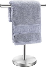 T-Shape Stainless Steel Hand Towel Stand, Free Standing Towel Rack, Silver
