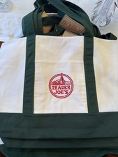 Trader Joe  s Canvas Tote Shopping Bag - LARGE GREEN - NEW with TAGS. Limited ed
