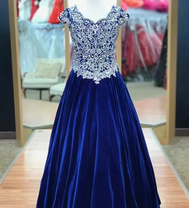 Платье для девочек Crystals Pageant 2019 бордовое синее бархатное платья Little Miss Pageant - Изображение 3 из 4