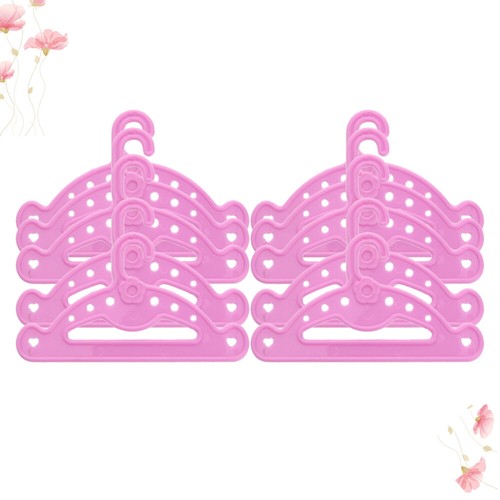 10 Pcs Kunststoff Kleiderbügel Puppe Kleid Kleiderbügel Puppe Zubehör Spielzeug - Bild 4 von 12