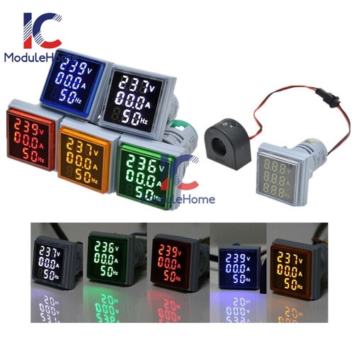 AC 60-500V 0-100A 22mm 3 in 1 Voltmeter Ammeter Frequency Digital Volt AMP Meter - 第 1/16 張圖片