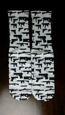 Custom Gun print dry Fit socks gamma laney X XII Fighter bred