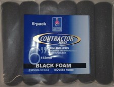 Sherwin Williams 650166143 Mini Rollers 6" Black Foam Qty 6