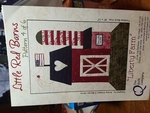 2011 The Quilt Co  Little Red Barn  "Liberty Farm" 18"×13" Finished Block  Uncut