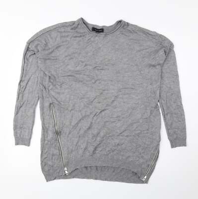 Atmosphere Damen Pullover grau Rundhals Viskosemischung Größe 10