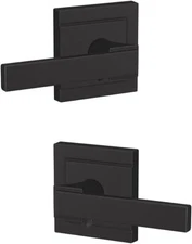 Schlage Custom FC21 NBK 622 ULD Northbrook Lever with Upland Trim Matte Black