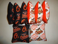 8 Cornhole Bag Set Corn Hole Toss MLB Baltimore Orioles